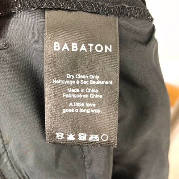 Aritzia BABATON Conan Black White Stitch Stripe‎ Slim Cropped Trousers Sz 6 - Picture 12 of 13